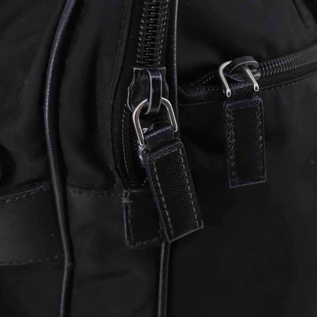 PRADA Business Bag Nylon Black Silver Auth bs29590