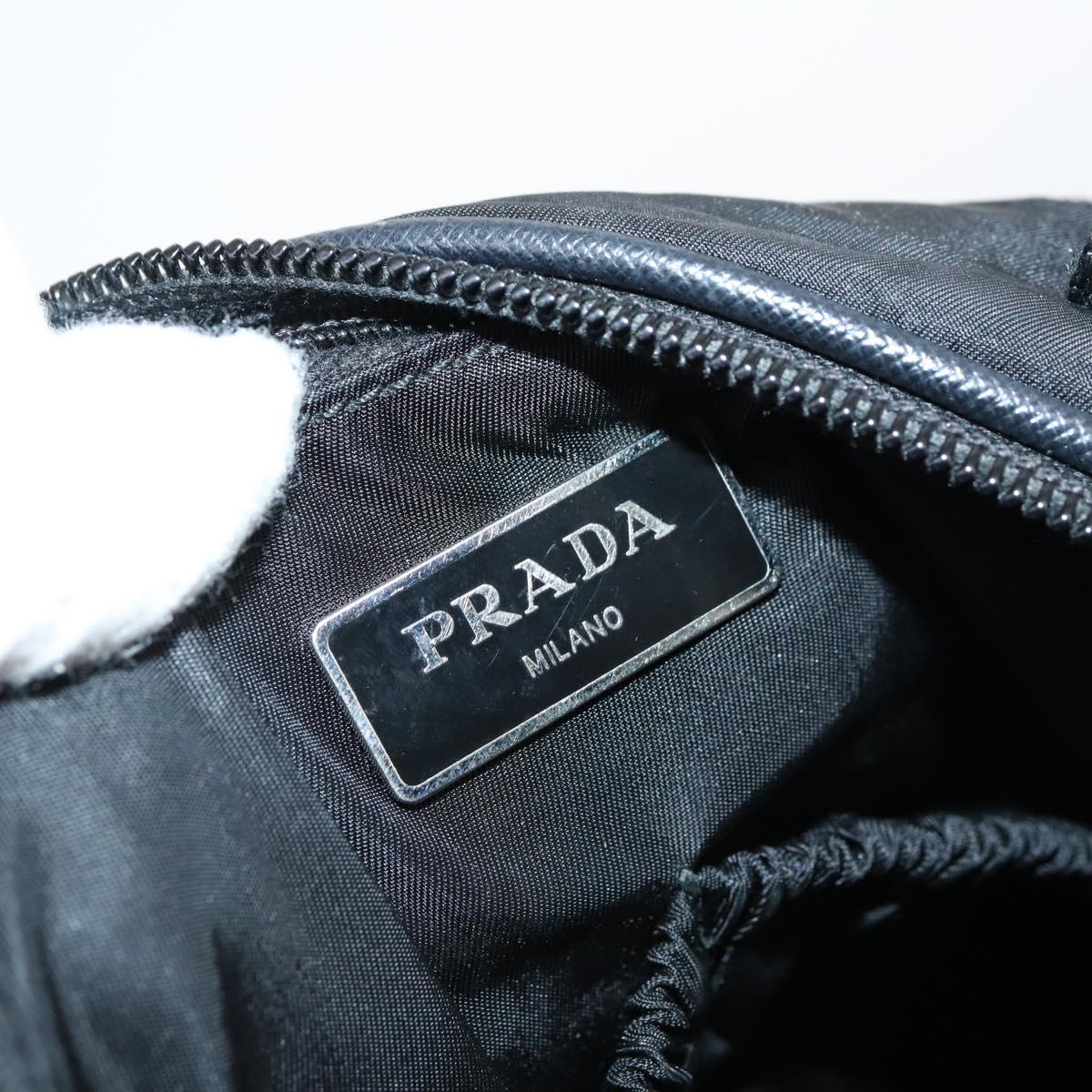 PRADA Business Bag Nylon Black Silver Auth bs29590