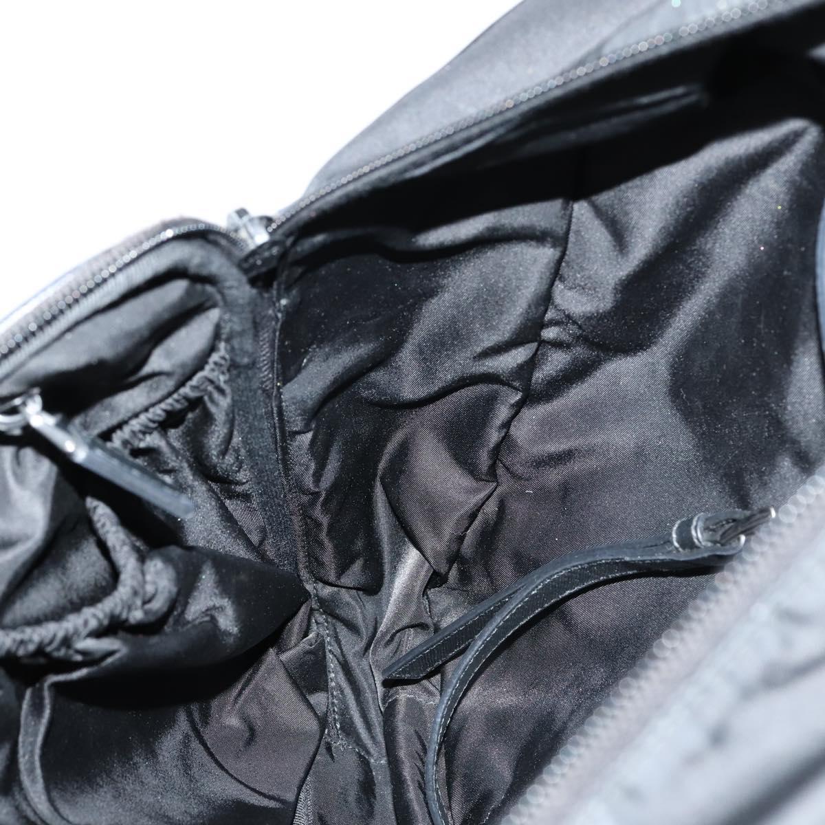 PRADA Business Bag Nylon Black Silver Auth bs29590