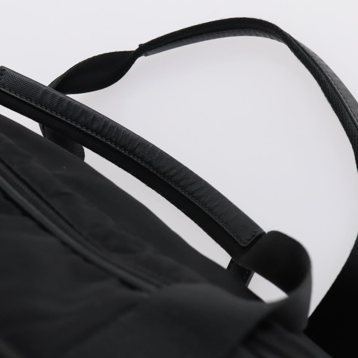 PRADA Business Bag Nylon Black Silver Auth bs29590