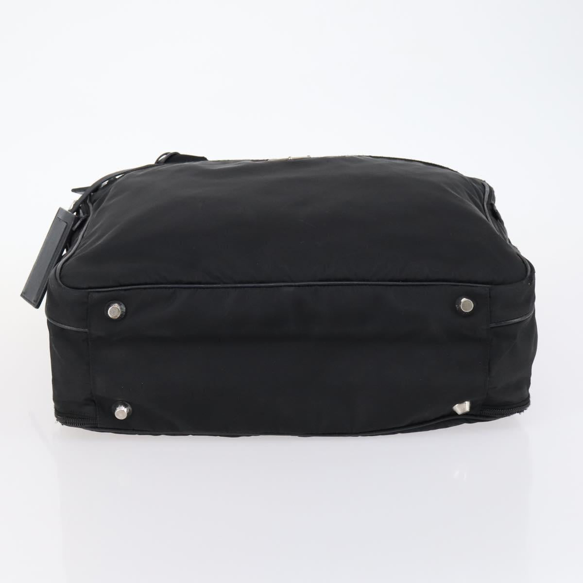 PRADA Business Bag Nylon Black Silver Auth bs29590