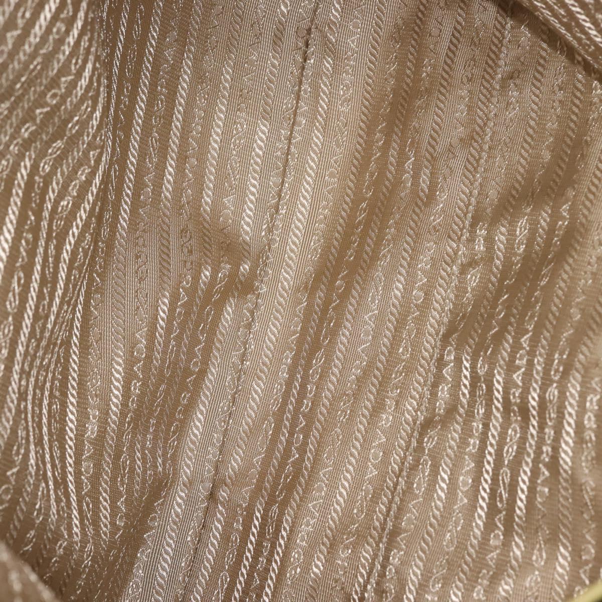 PRADA Hand Bag Leather Green Gold Auth bs29596