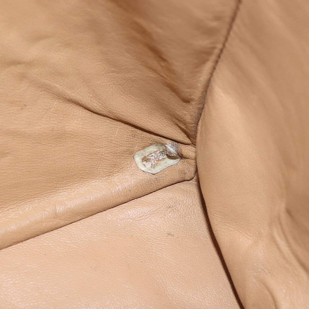 CHANEL COCO Mark Chain Tote Bag Lamb Skin Beige Gold CC Auth bs29597