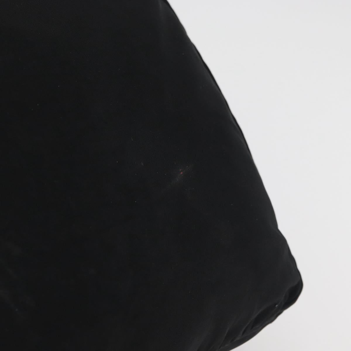 PRADA Tote Bag Nylon Black Silver Auth bs29615