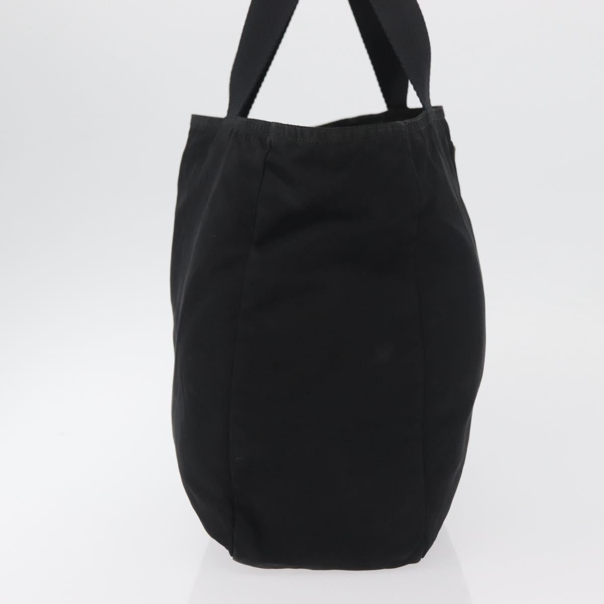 PRADA Tote Bag Nylon Black Silver Auth bs29615