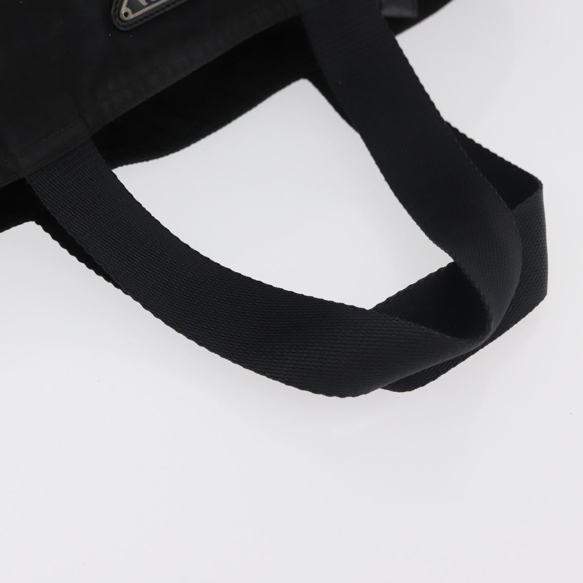 PRADA Tote Bag Nylon Black Silver Auth bs29615