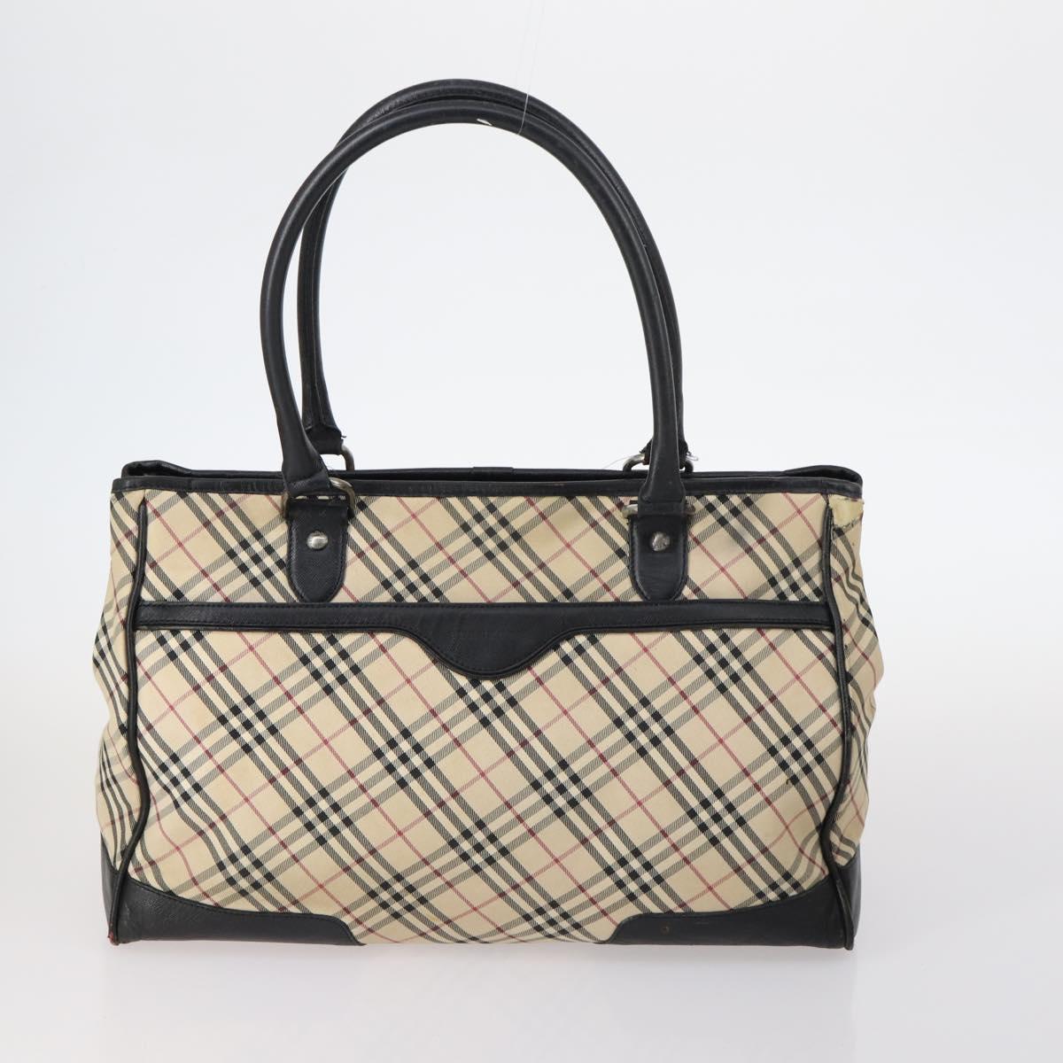 BURBERRY Nova Check Tote Bag Canvas 4Set Beige Auth bs29616