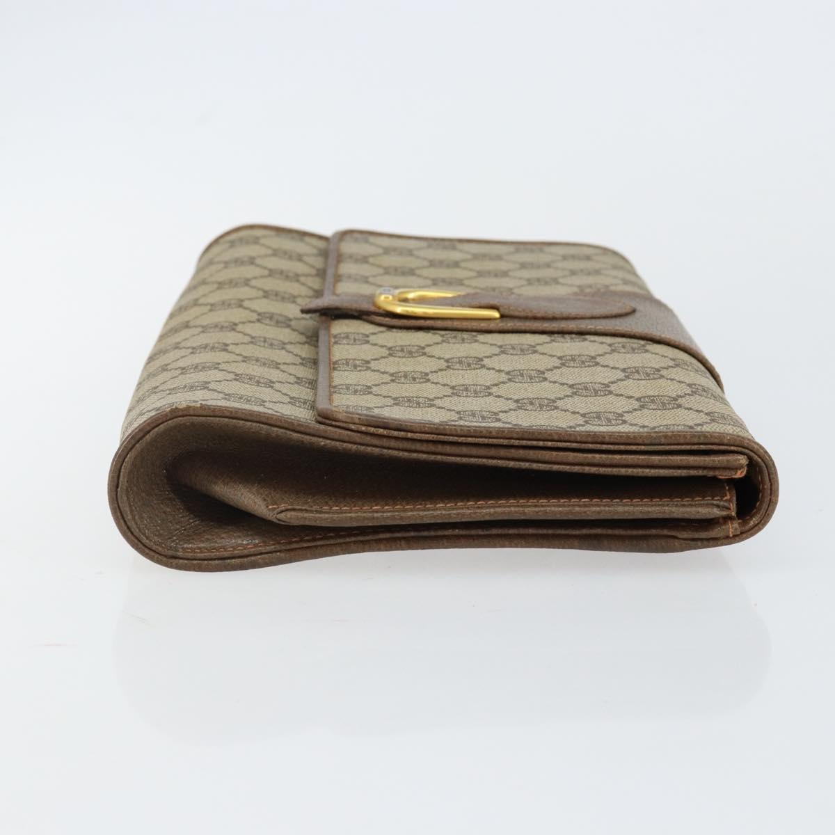 GUCCI GG Supreme Clutch Bag Beige Gold 89 02 050 Auth bs29617