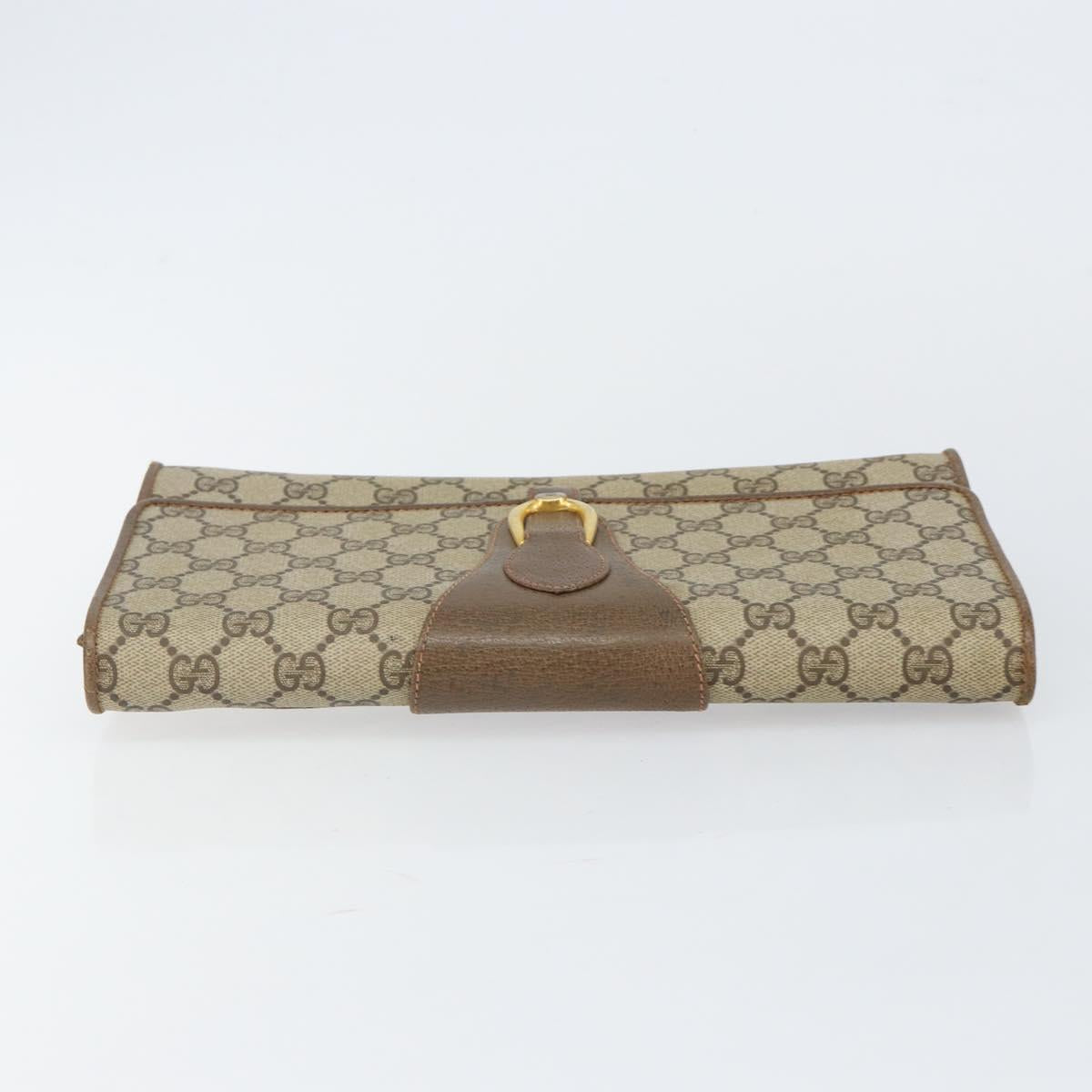 GUCCI GG Supreme Clutch Bag Beige Gold 89 02 050 Auth bs29617