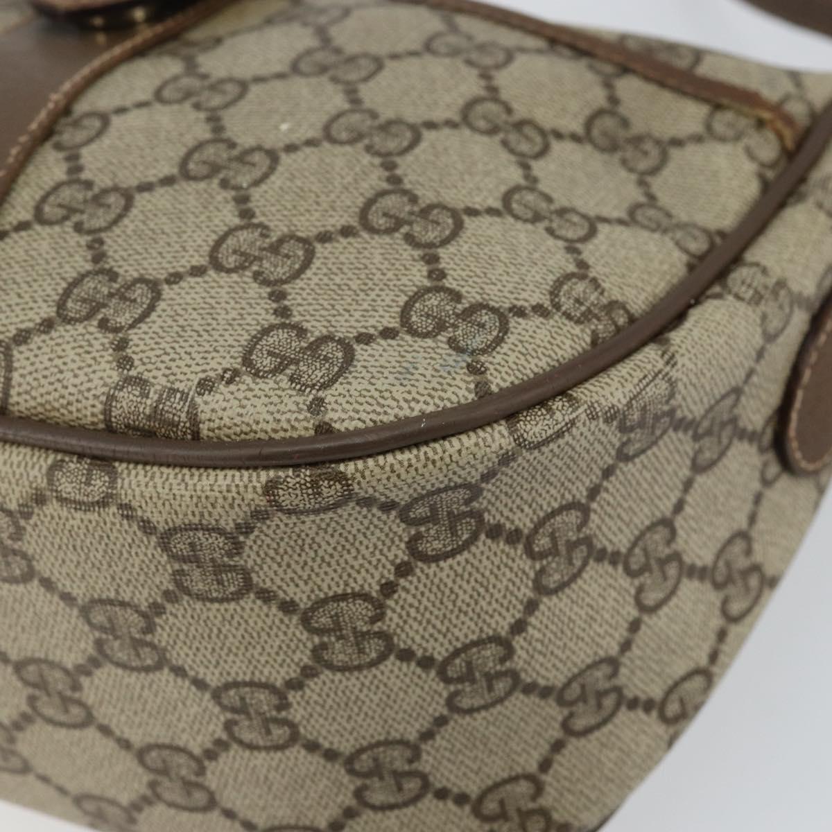 GUCCI GG Supreme Web Sherry Line Shoulder Bag Beige Gold 89 02 032 Auth bs29622