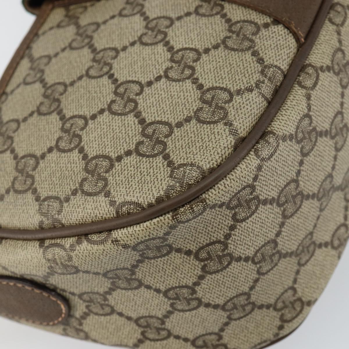 GUCCI GG Supreme Web Sherry Line Shoulder Bag Beige Gold 89 02 032 Auth bs29622