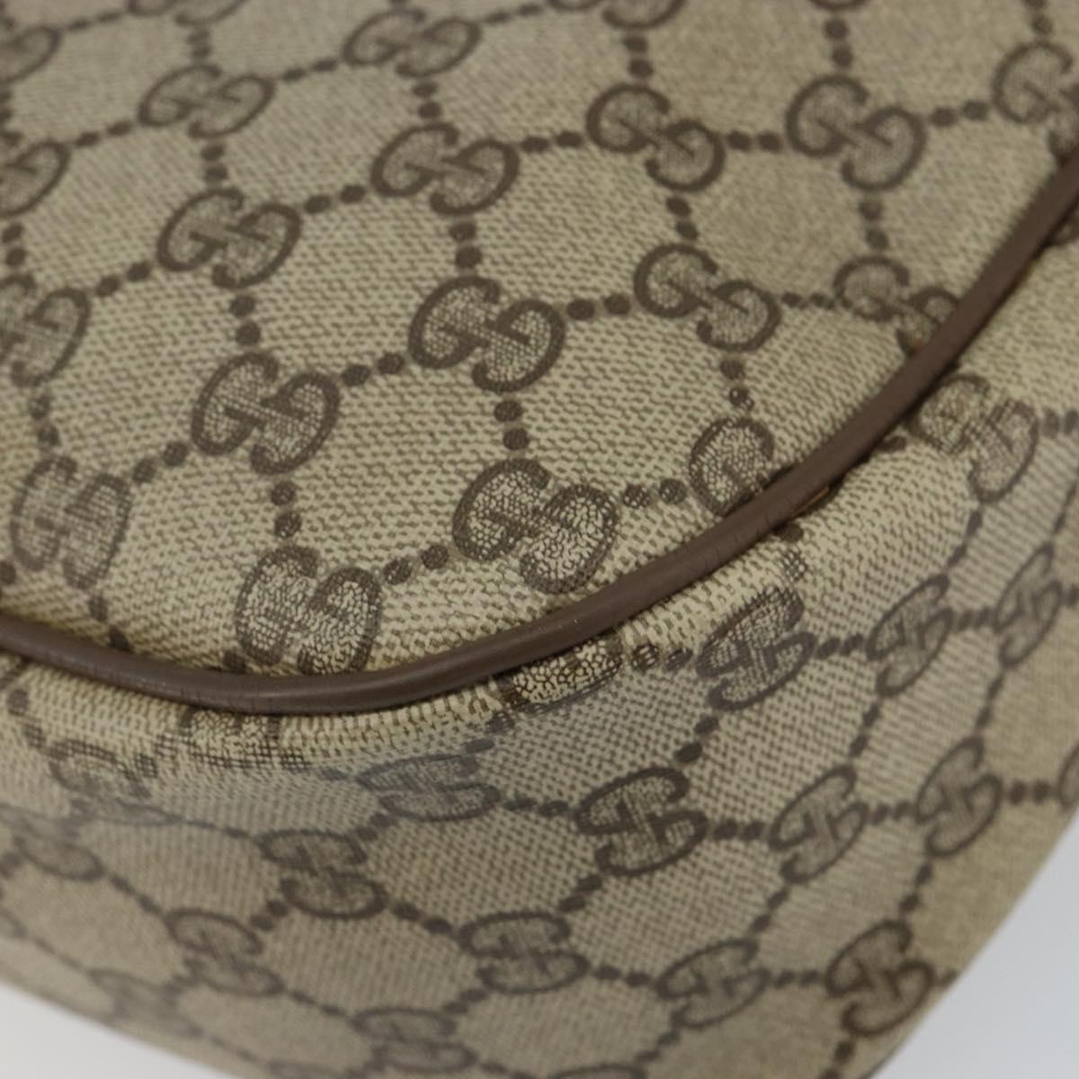 GUCCI GG Supreme Web Sherry Line Shoulder Bag Beige Gold 89 02 032 Auth bs29622