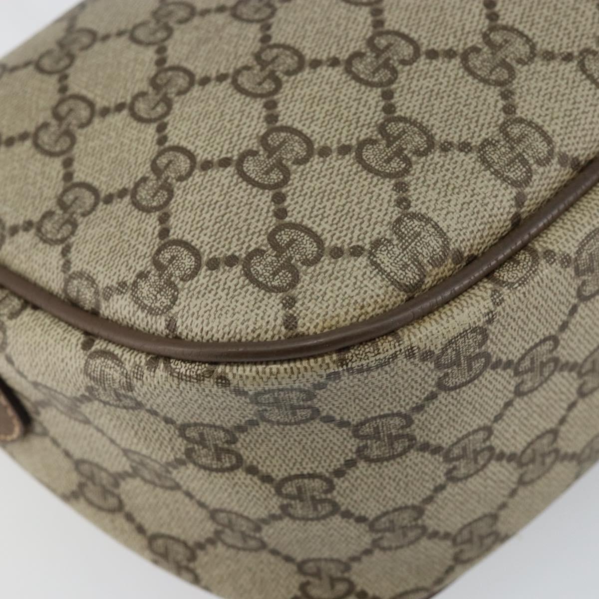GUCCI GG Supreme Web Sherry Line Shoulder Bag Beige Gold 89 02 032 Auth bs29622