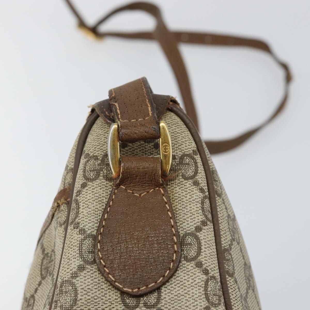 GUCCI GG Supreme Web Sherry Line Shoulder Bag Beige Gold 89 02 032 Auth bs29622