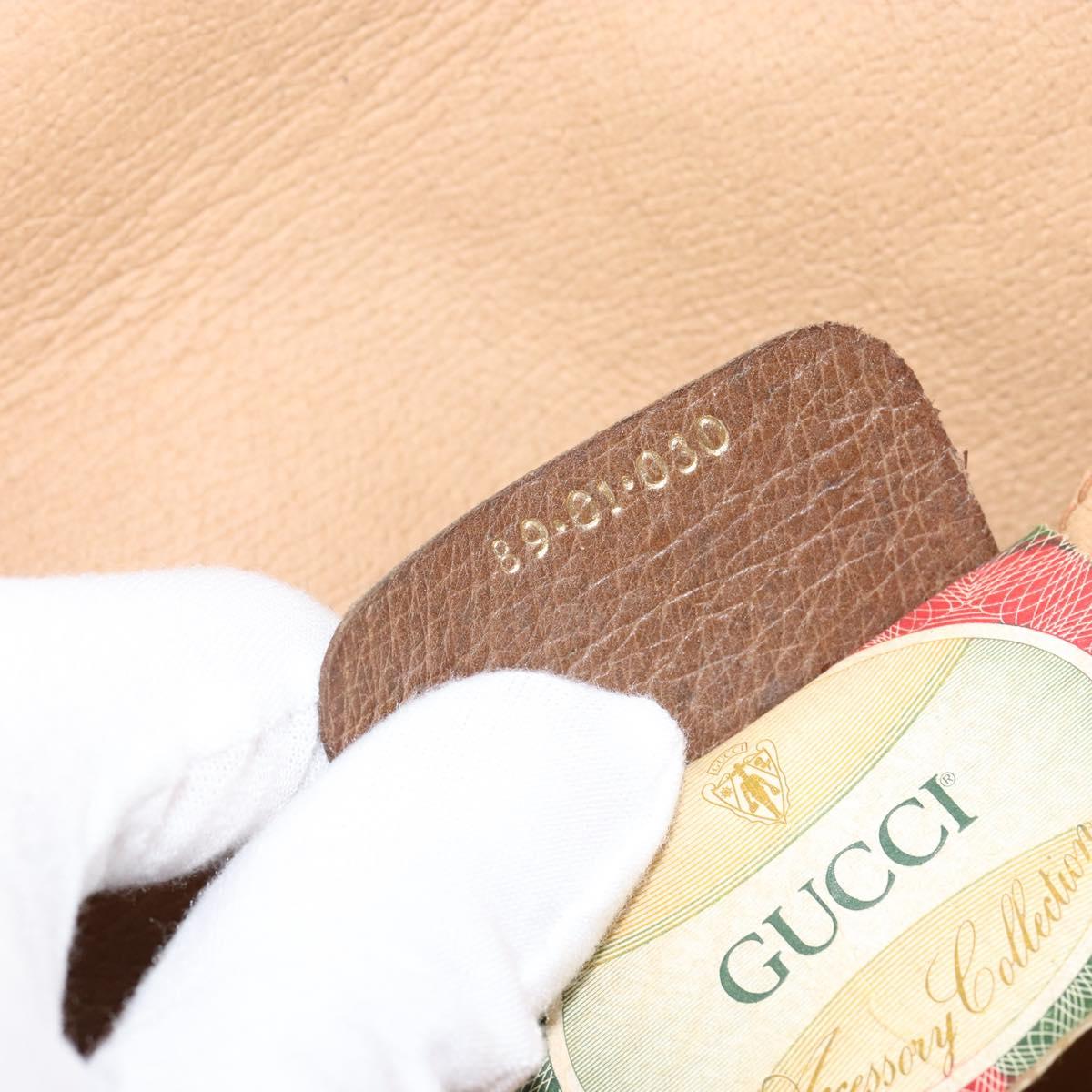 GUCCI GG Supreme Web Sherry Line Bag PVC Beige Gold 89 01 030 Auth bs29623