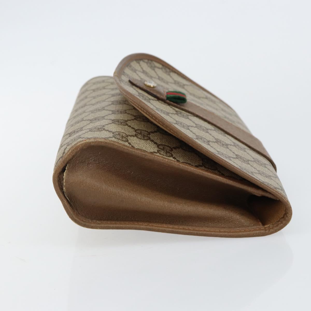 GUCCI GG Supreme Web Sherry Line Bag PVC Beige Gold 89 01 030 Auth bs29623