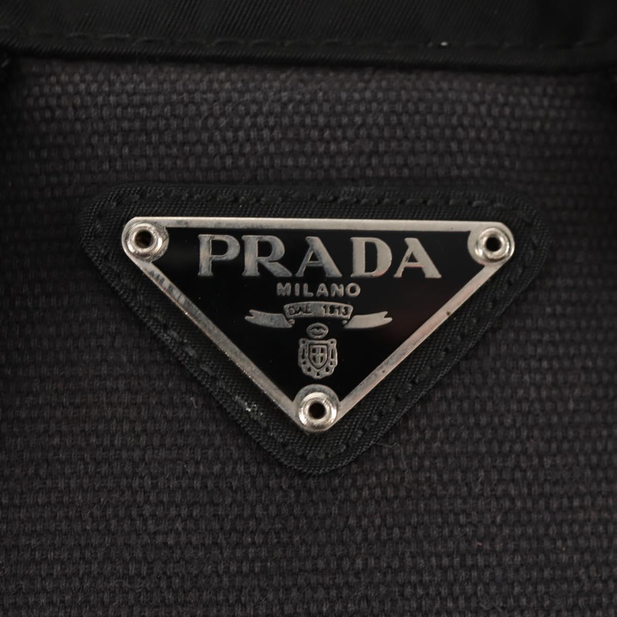 PRADA Backpack Nylon Black Silver Auth bs29624