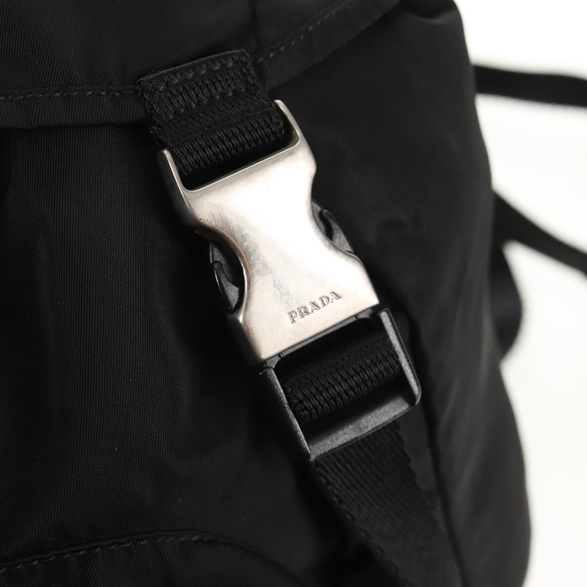 PRADA Backpack Nylon Black Silver Auth bs29624