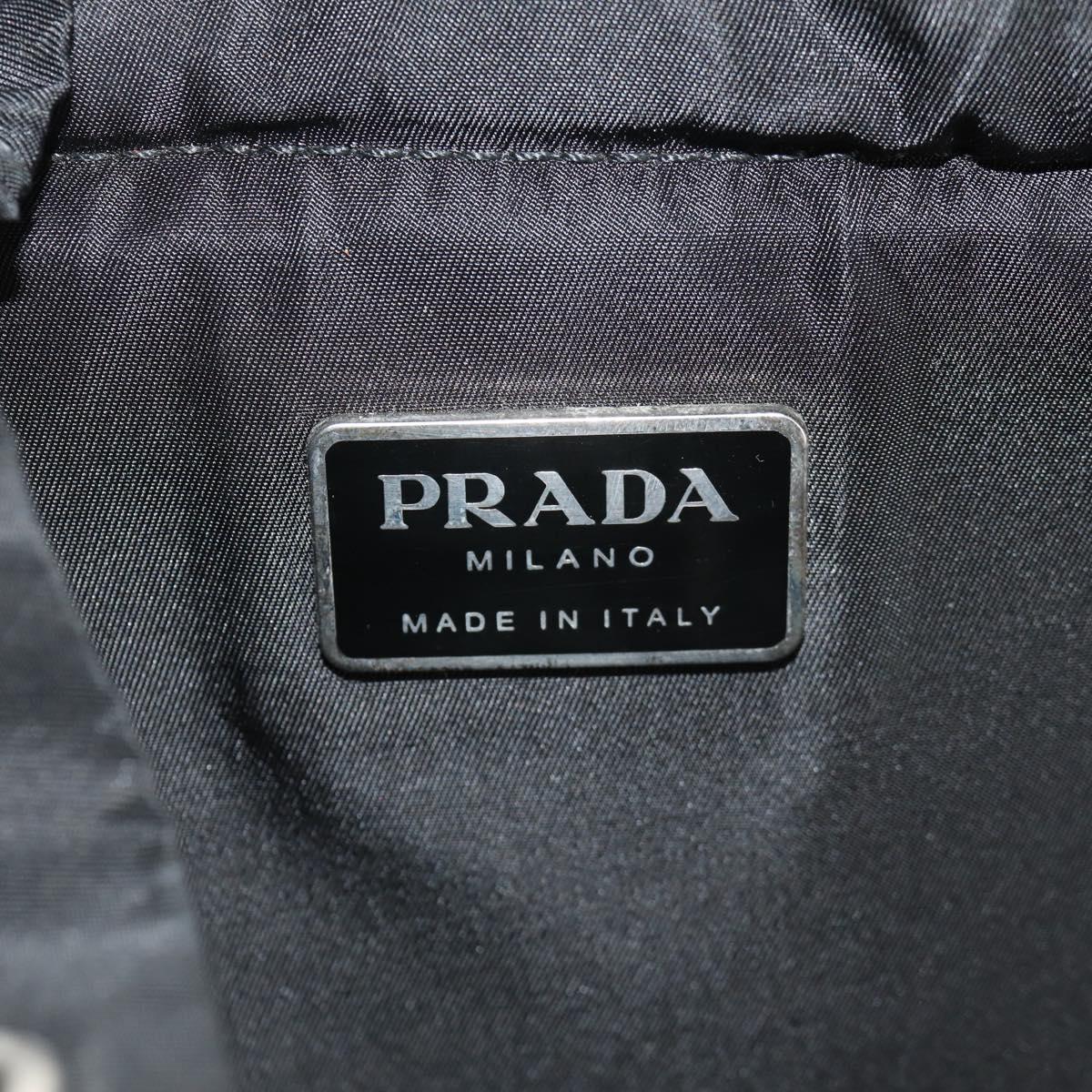 PRADA Backpack Nylon Black Silver Auth bs29624