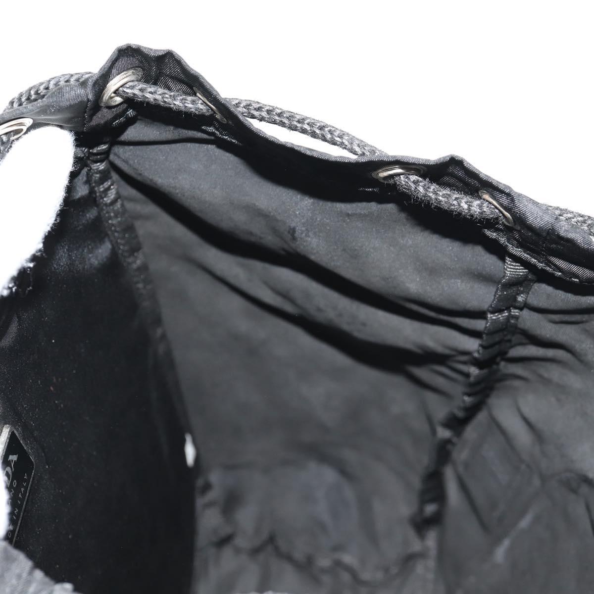 PRADA Backpack Nylon Black Silver Auth bs29624