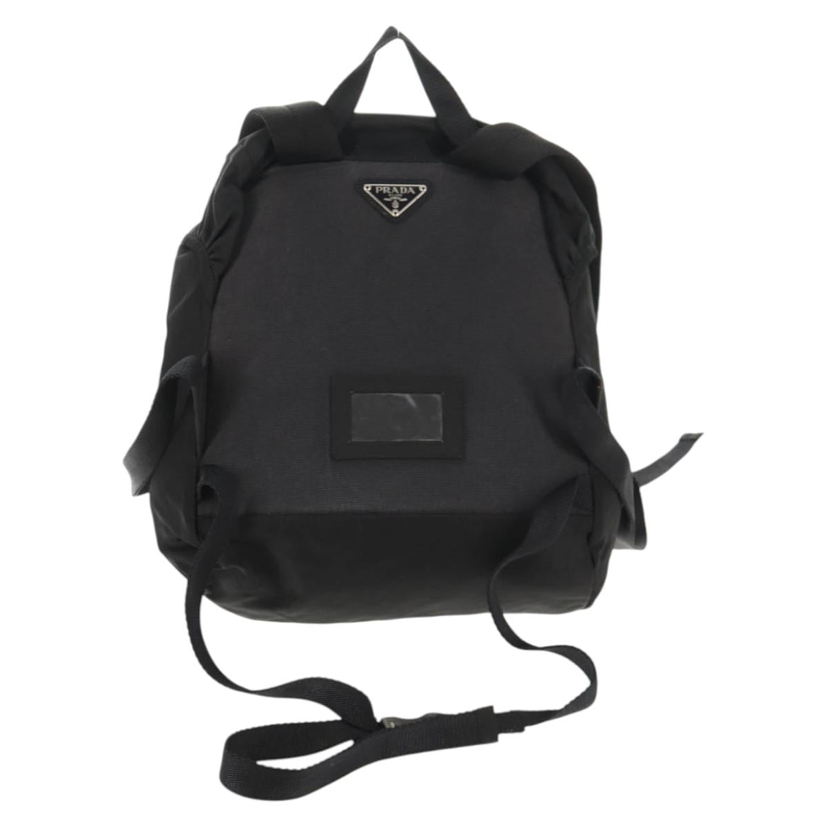 PRADA Backpack Nylon Black Silver Auth bs29624