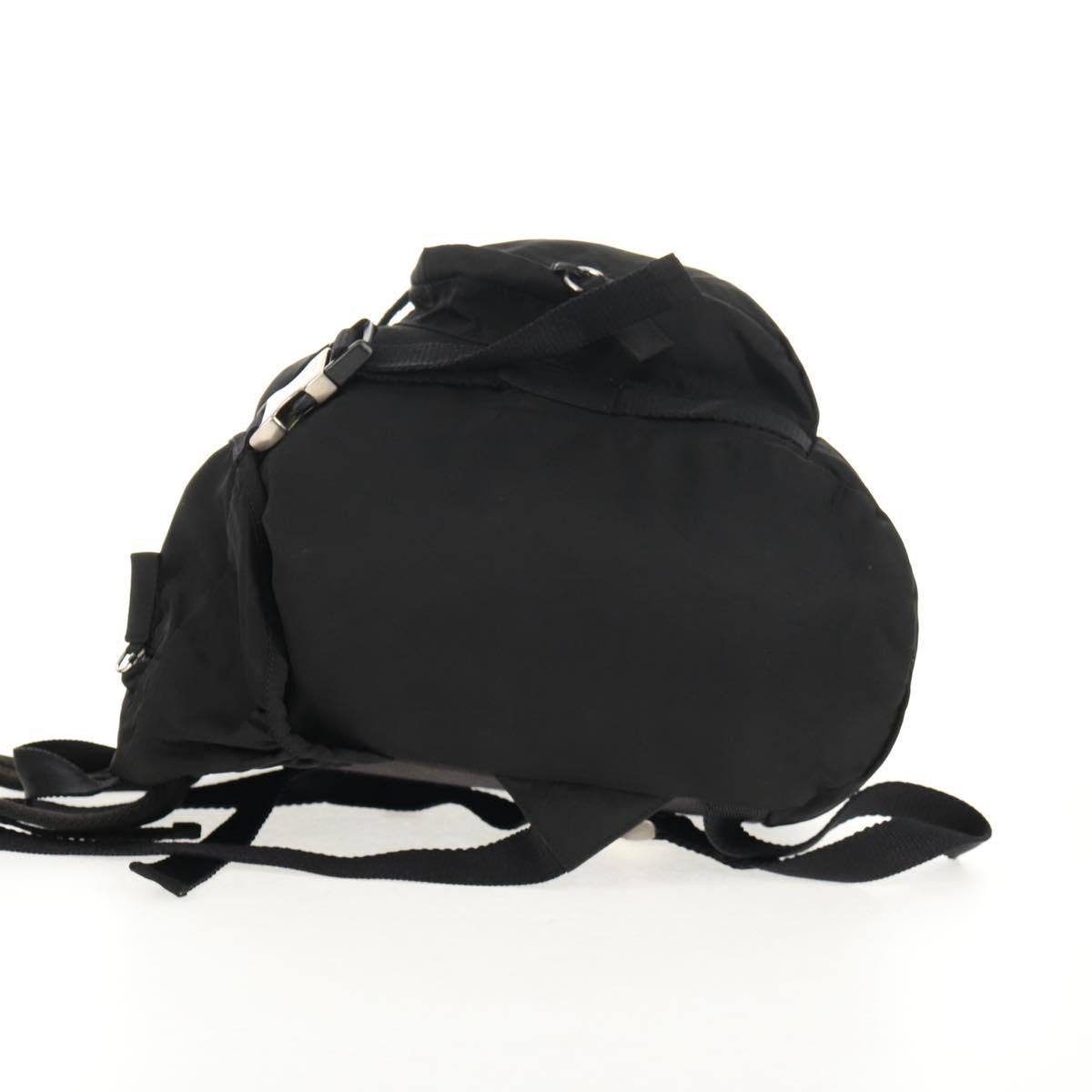 PRADA Backpack Nylon Black Silver Auth bs29624