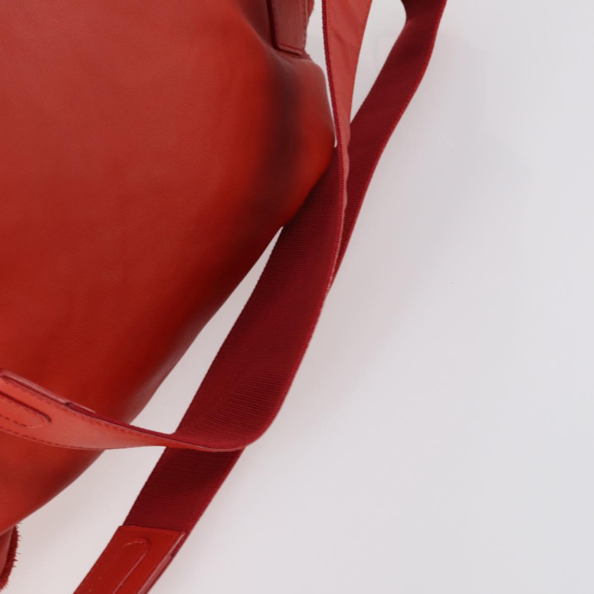 BALENCIAGA Backpack Suede Red Silver Auth bs29626