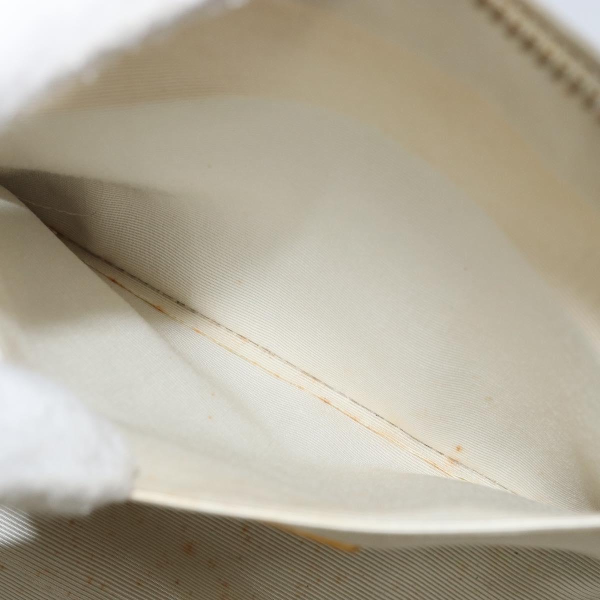 VALENTINO Hand Bag Leather White Gold Auth bs29636