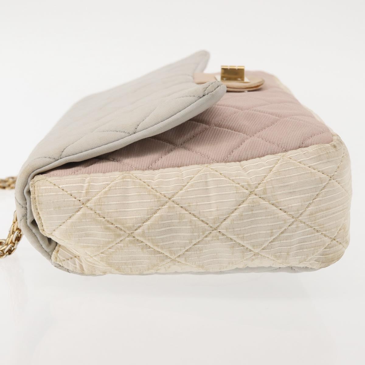 CHANEL Matelasse Chain Flap Shoulder Bag Nylon Multicolor CC Auth bs29639