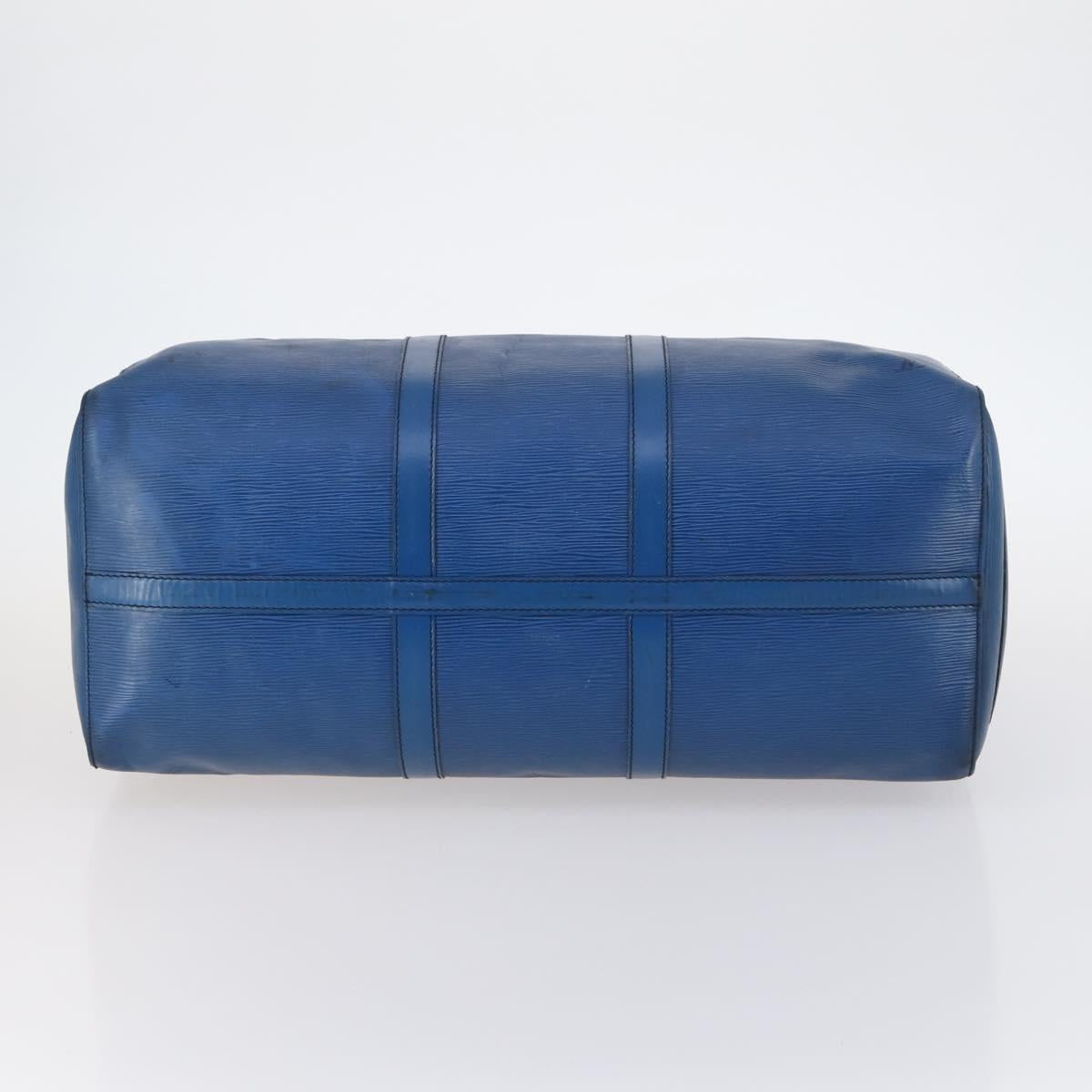 LOUIS VUITTON Epi Keepall 50 Boston Bag Blue M42965 LV Auth bs29642