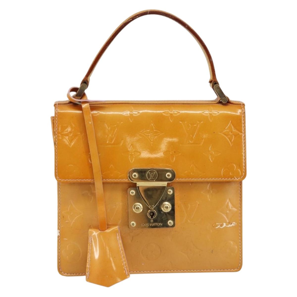 LOUIS VUITTON Monogram Vernis Spring street Hand Bag Pink M91033 LV Auth bs29654