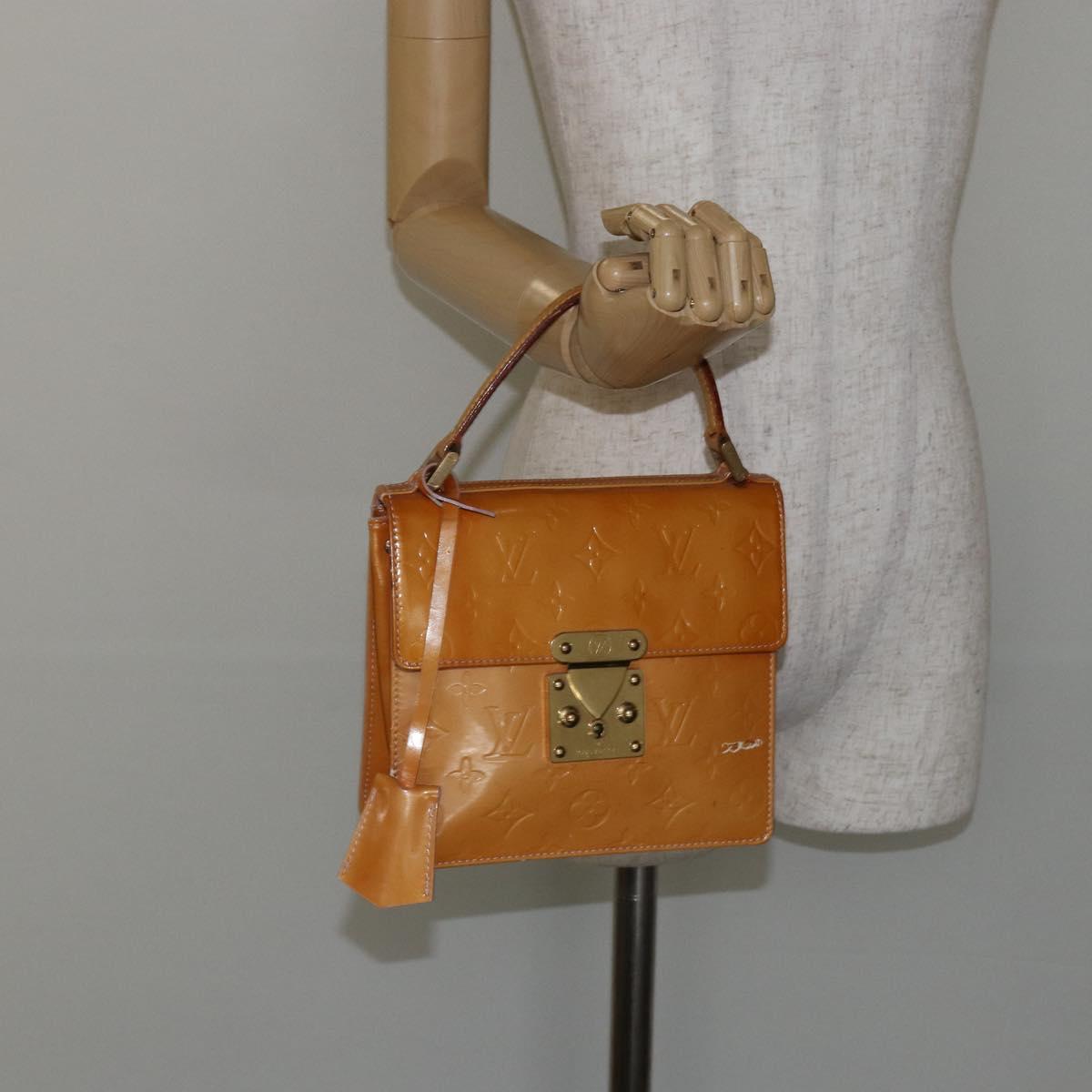 LOUIS VUITTON Monogram Vernis Spring street Hand Bag Pink M91033 LV Auth bs29654