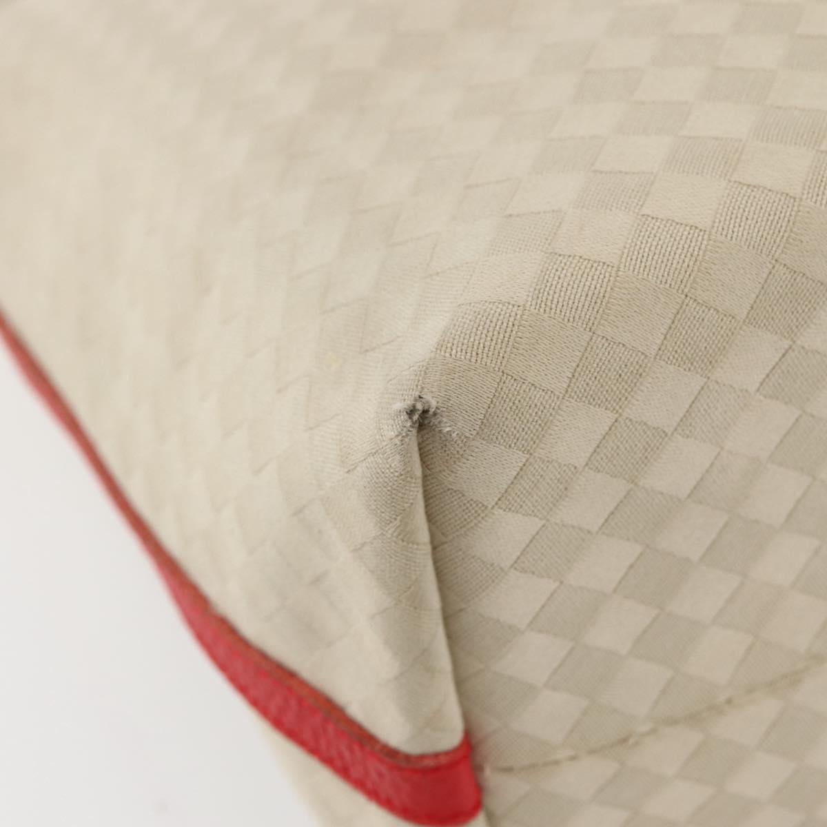 BOTTEGA VENETA INTRECCIATO Tote Bag Canvas Beige Silver Auth bs29655