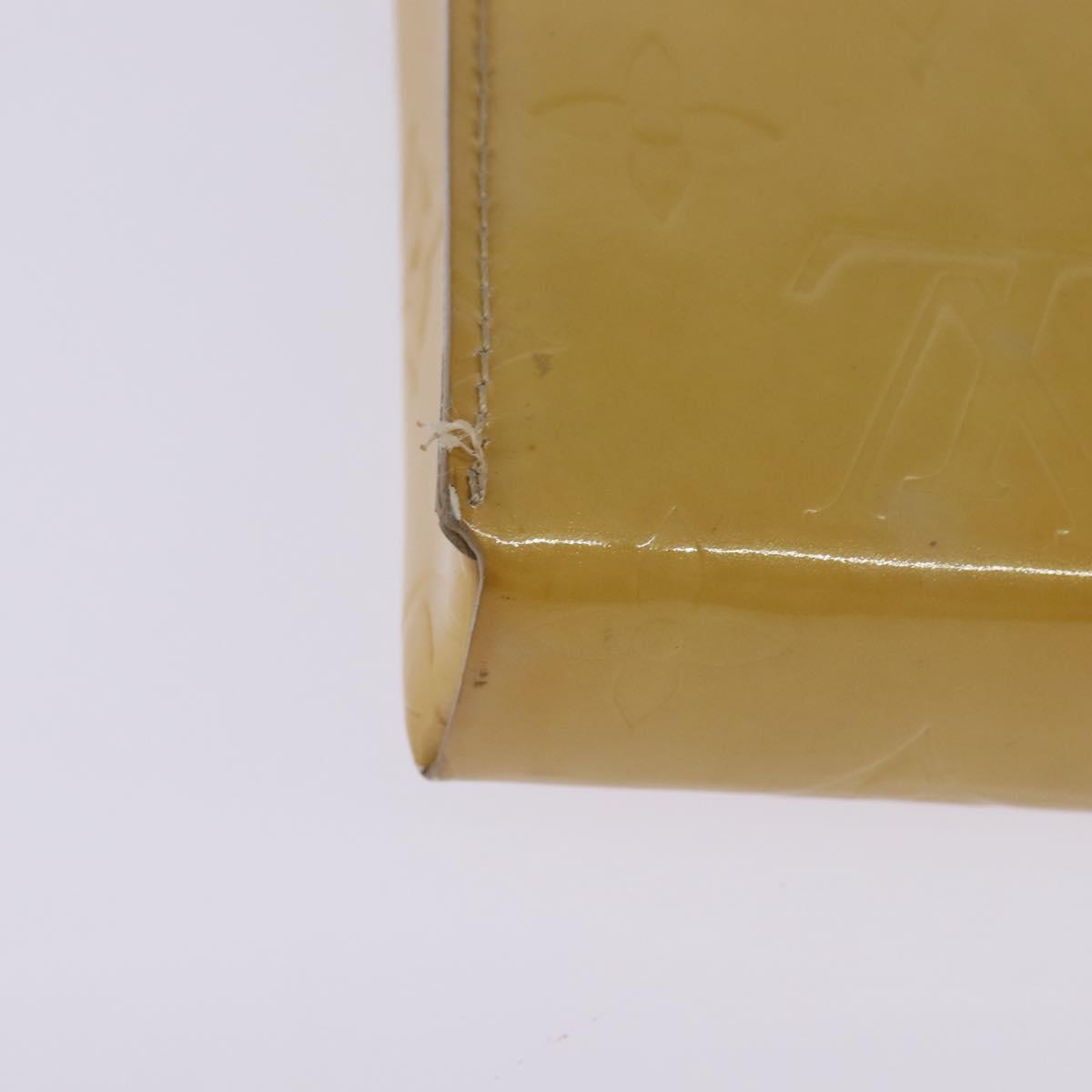 LOUIS VUITTON Monogram Vernis Green Cigarette Case Beige M91048 LV Auth bs29664