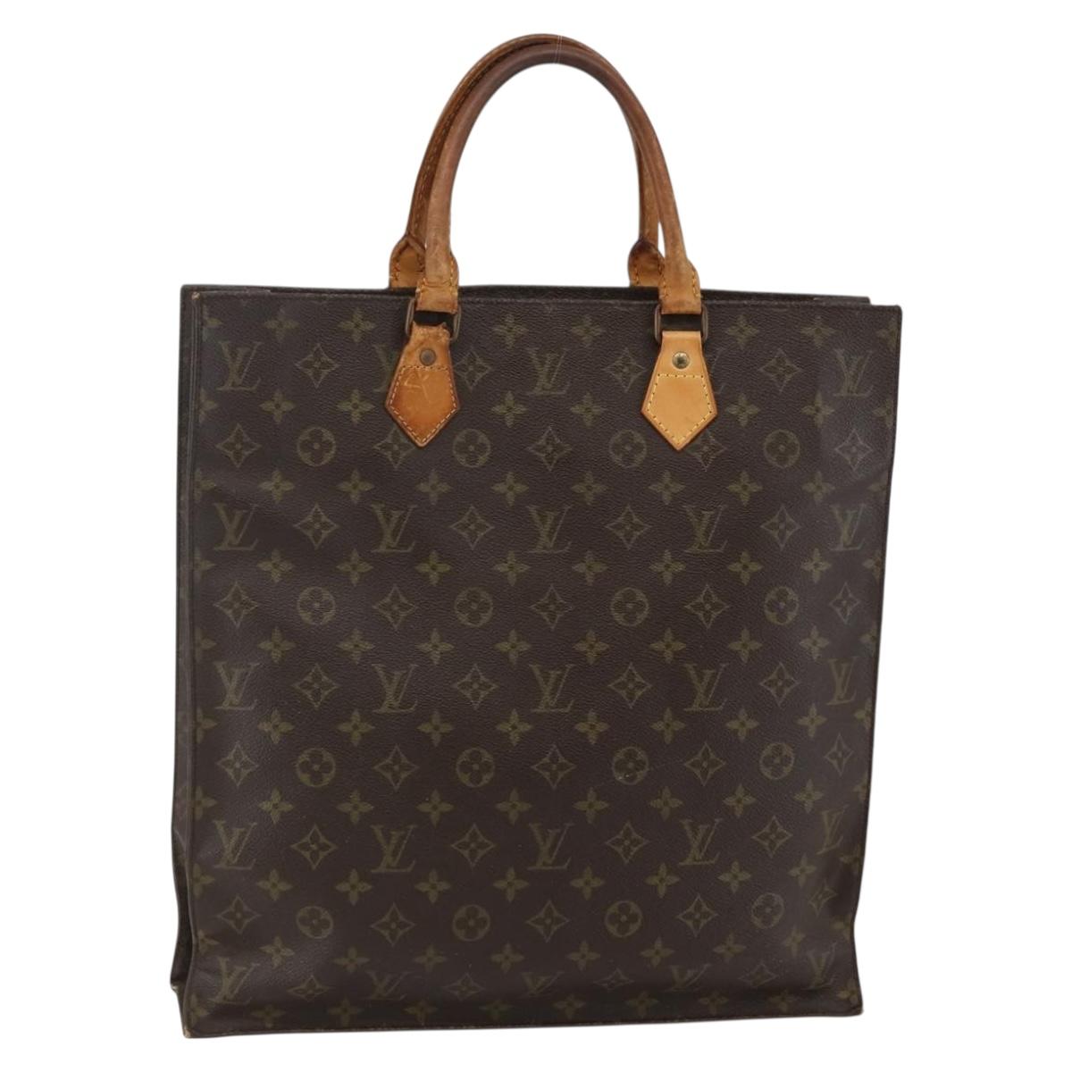 LOUIS VUITTON Monogram Sac Plat Hand Bag M51140 LV Auth bs29671