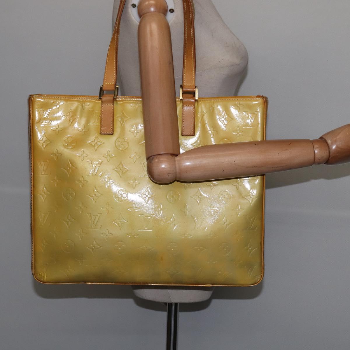 LOUIS VUITTON Monogram Vernis Columbus Tote Bag Gris M91028 LV Auth bs29674