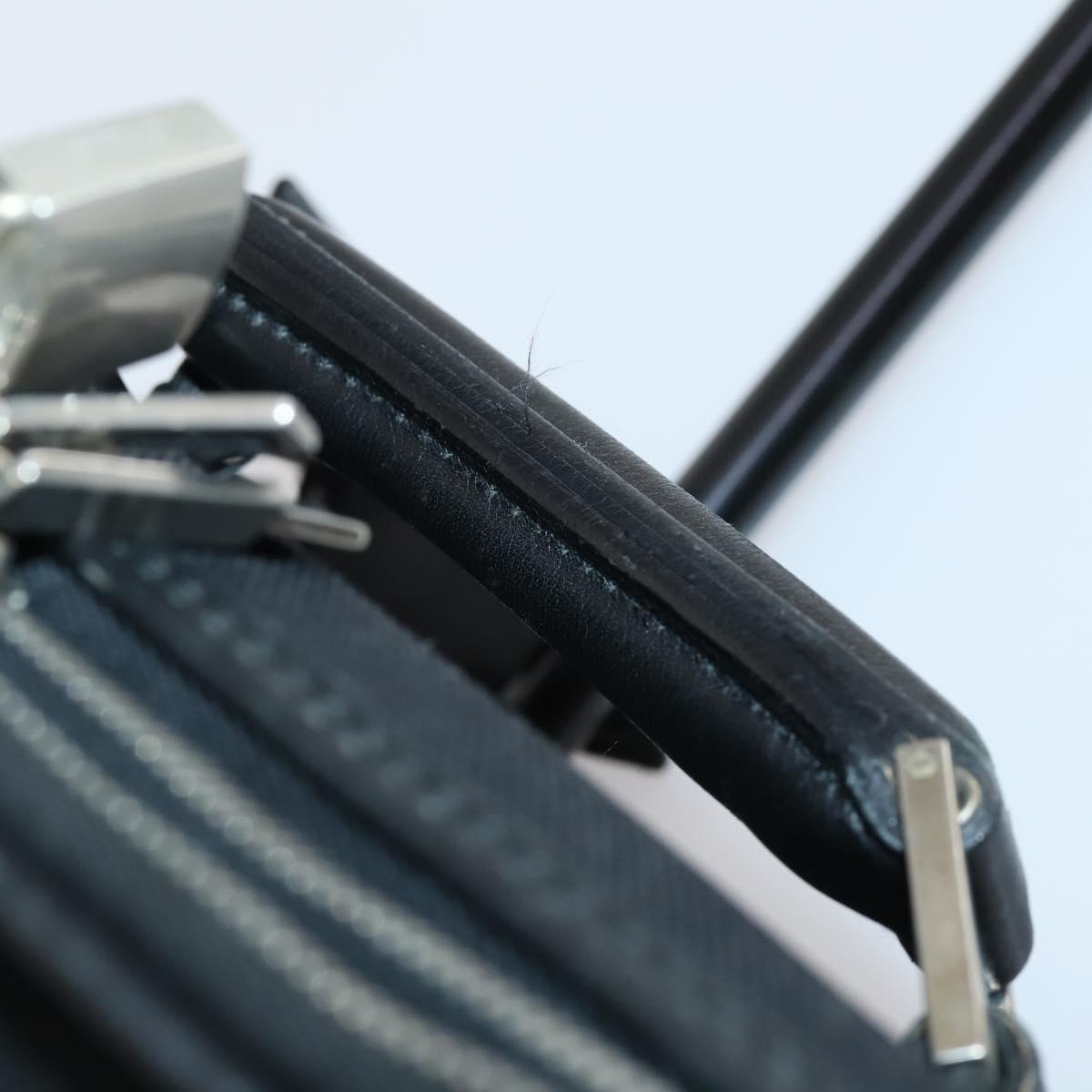 Salvatore Ferragamo Suitcase Canvas Black Silver Auth bs29676