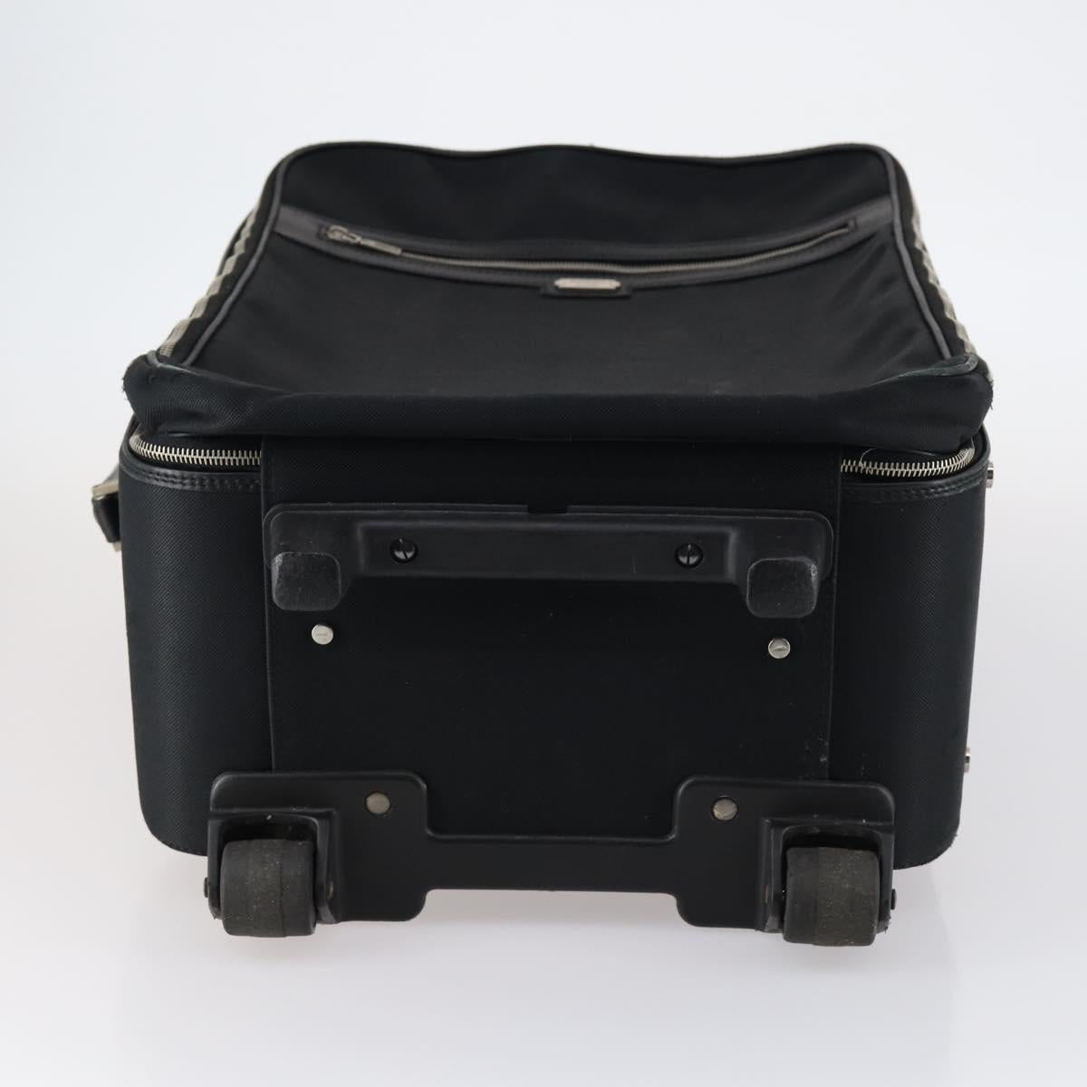 Salvatore Ferragamo Suitcase Canvas Black Silver Auth bs29676