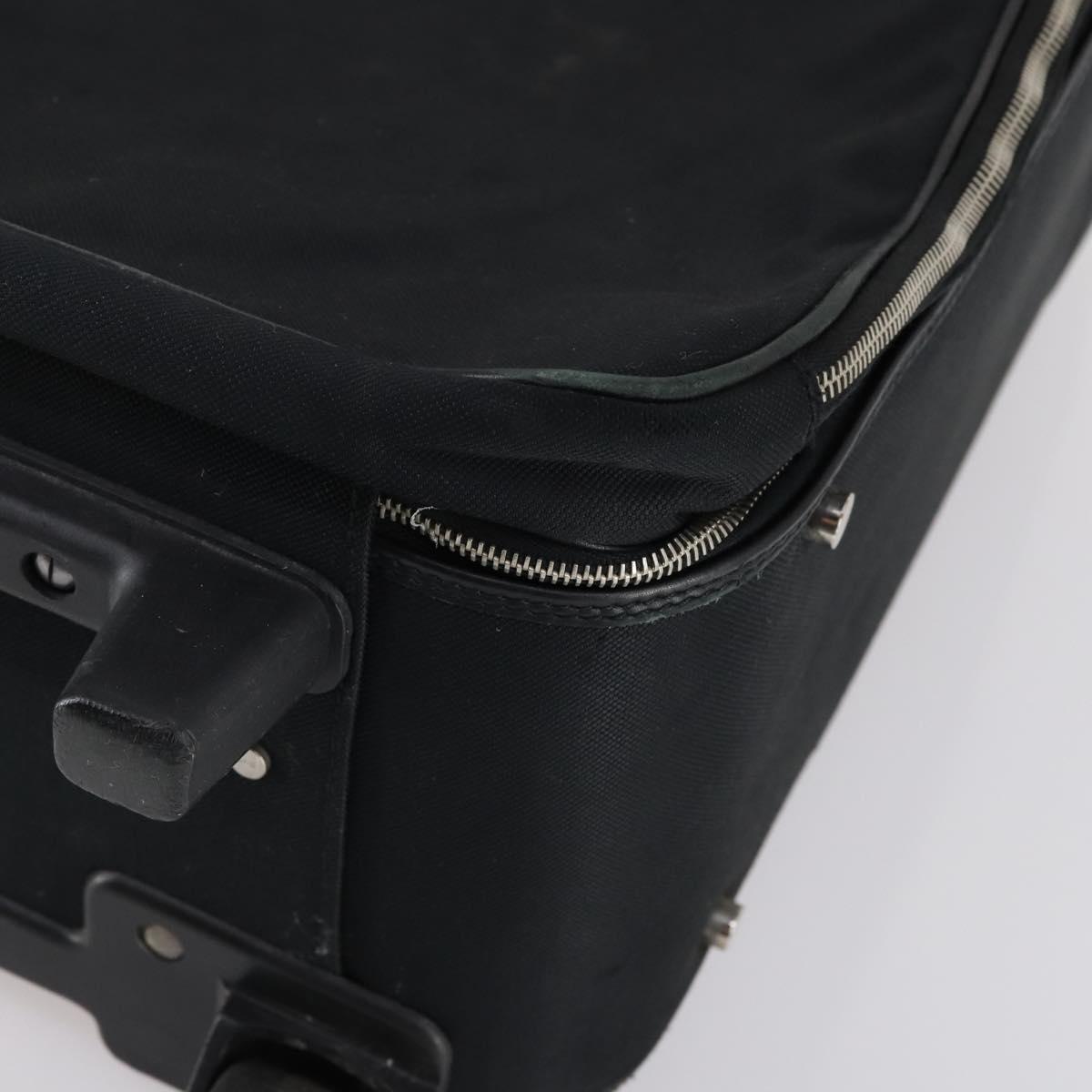 Salvatore Ferragamo Suitcase Canvas Black Silver Auth bs29676