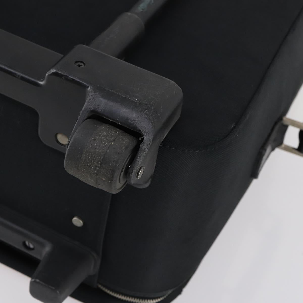 Salvatore Ferragamo Suitcase Canvas Black Silver Auth bs29676