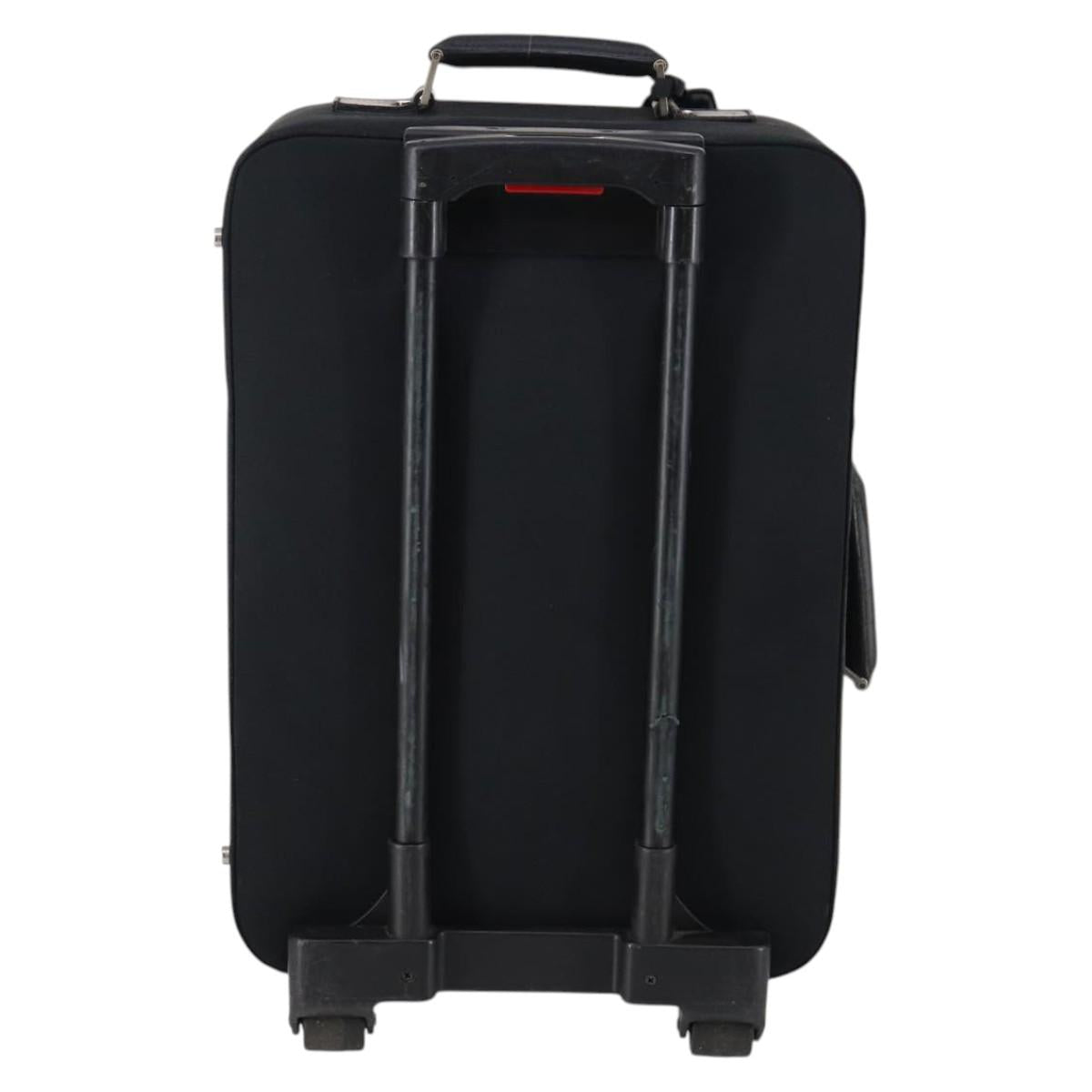 Salvatore Ferragamo Suitcase Canvas Black Silver Auth bs29676