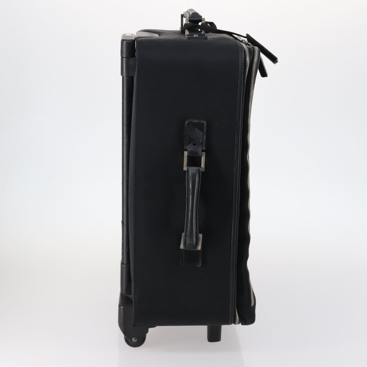 Salvatore Ferragamo Suitcase Canvas Black Silver Auth bs29676