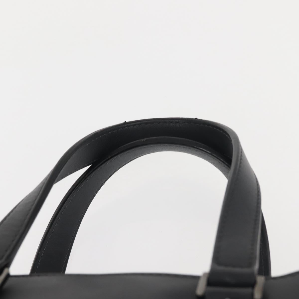 VALENTINO Business Bag Leather Gray Silver Auth bs29682