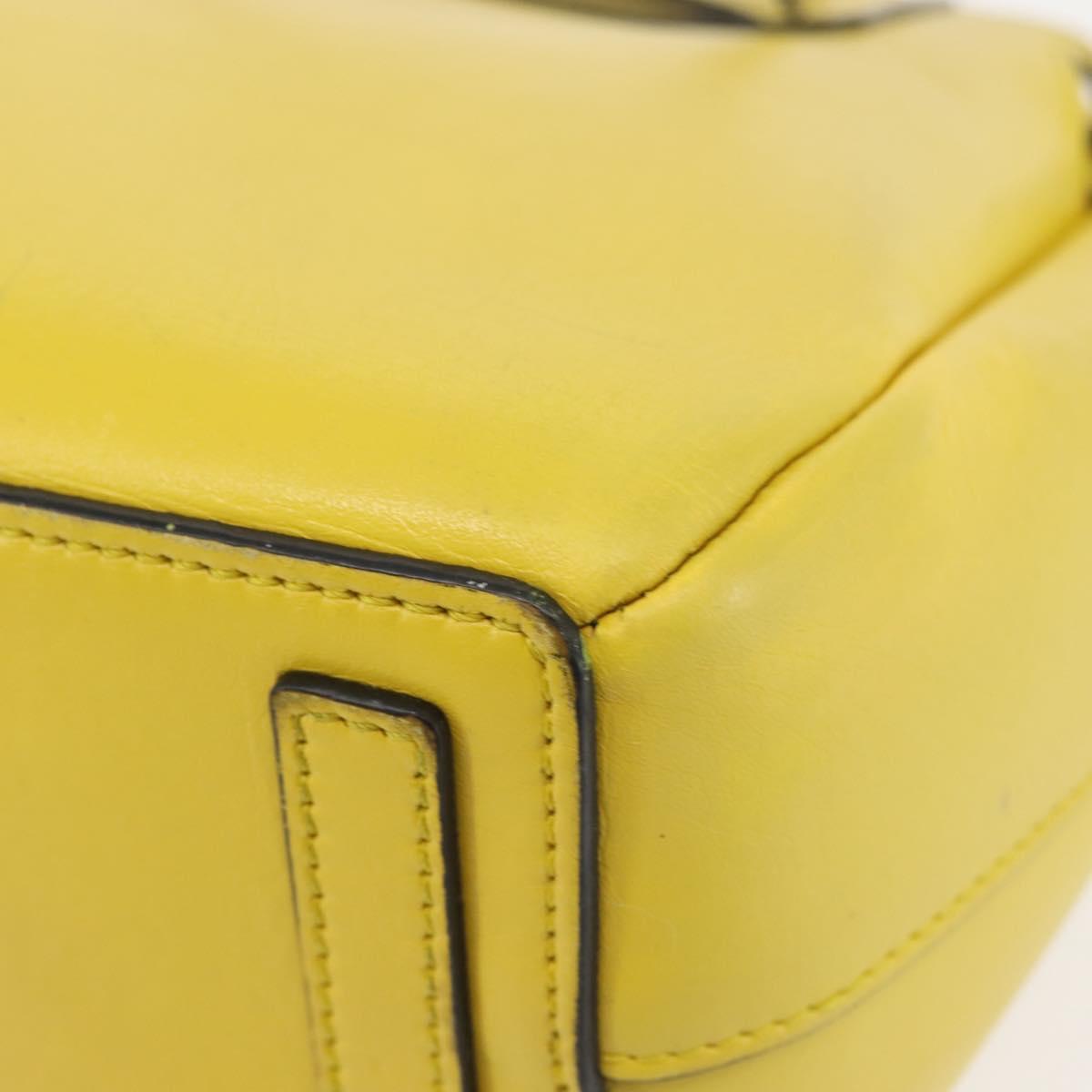 LOEWE Shoulder Bag Leather 2way Yellow Gold Auth bs29684