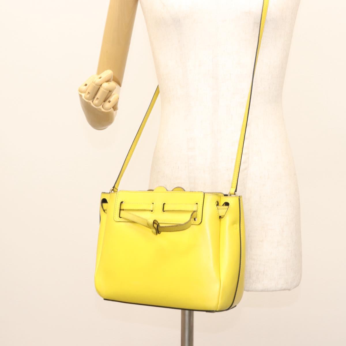 LOEWE Shoulder Bag Leather 2way Yellow Gold Auth bs29684