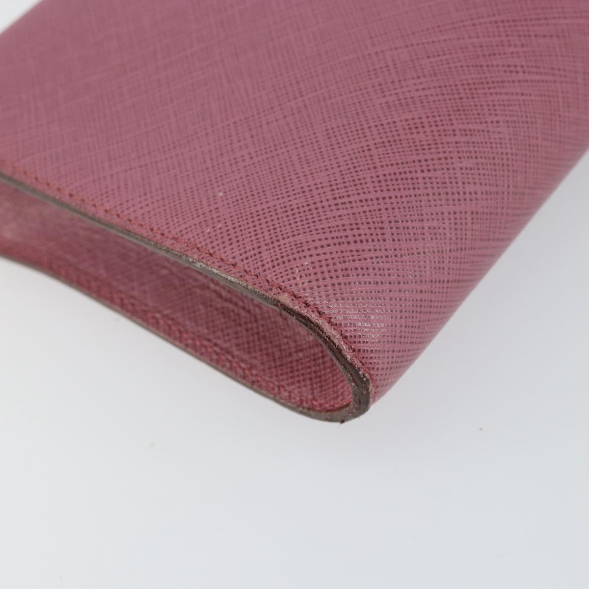 Salvatore Ferragamo Gancini Shoulder Pouch Leather Pink Silver Auth bs29685
