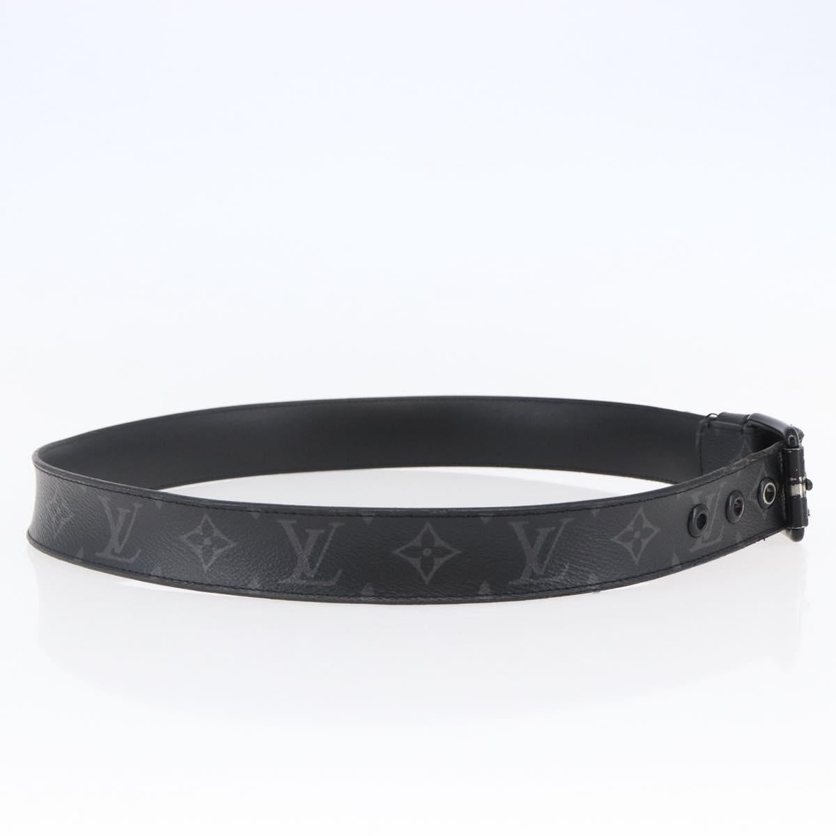 LOUIS VUITTON Monogram Eclipse Ceinture Voyager Belt LV Auth bs29690