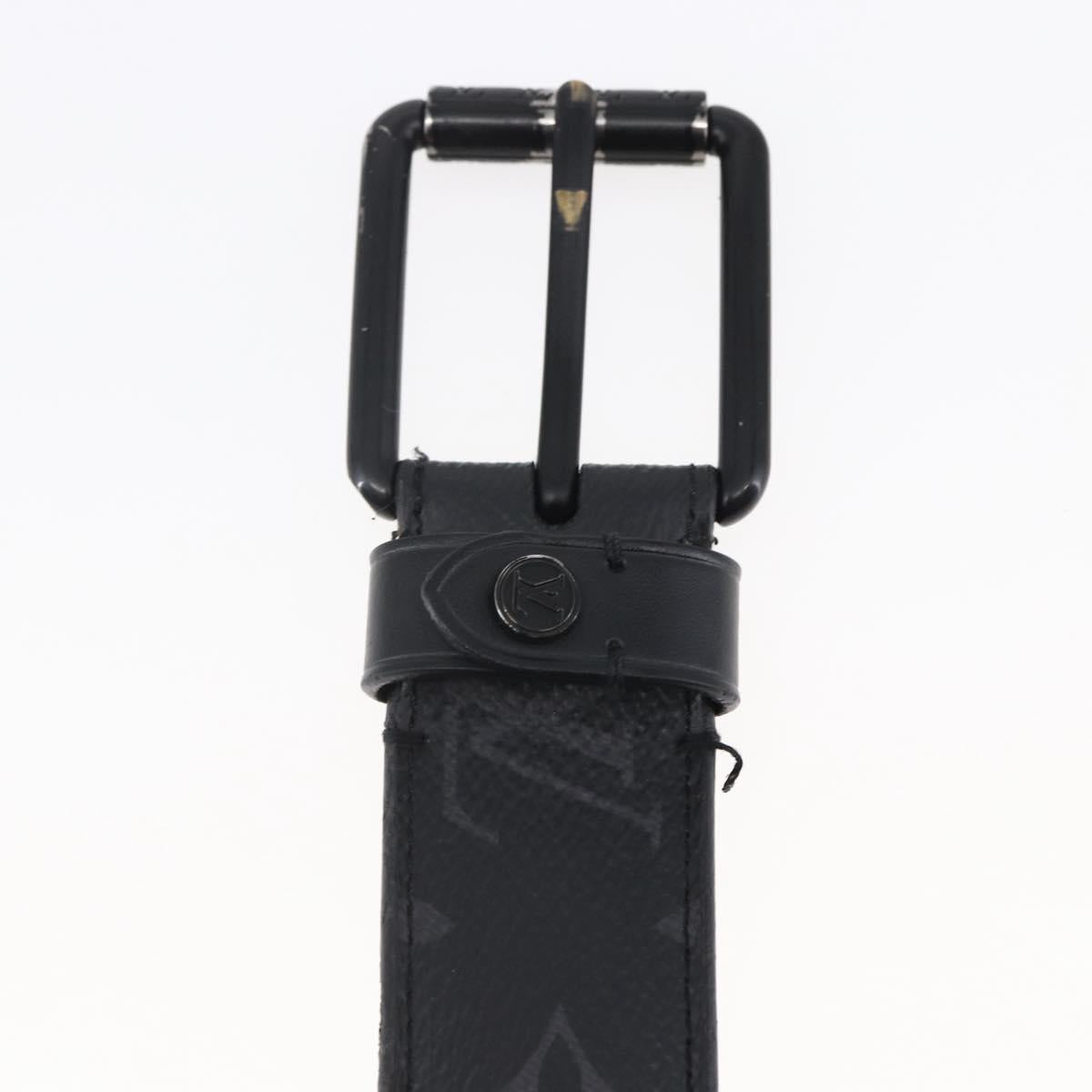 LOUIS VUITTON Monogram Eclipse Ceinture Voyager Belt LV Auth bs29690