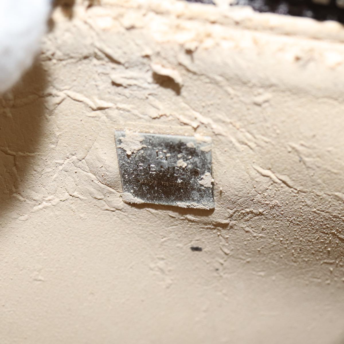 FENDI Hand Pouch Zucca Canvas Black Brown Auth bs29696