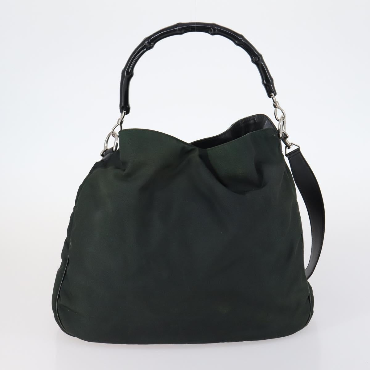 GUCCI Shoulder Bag Nylon Enamel Leather 5Set Black Brown khaki Auth bs29701